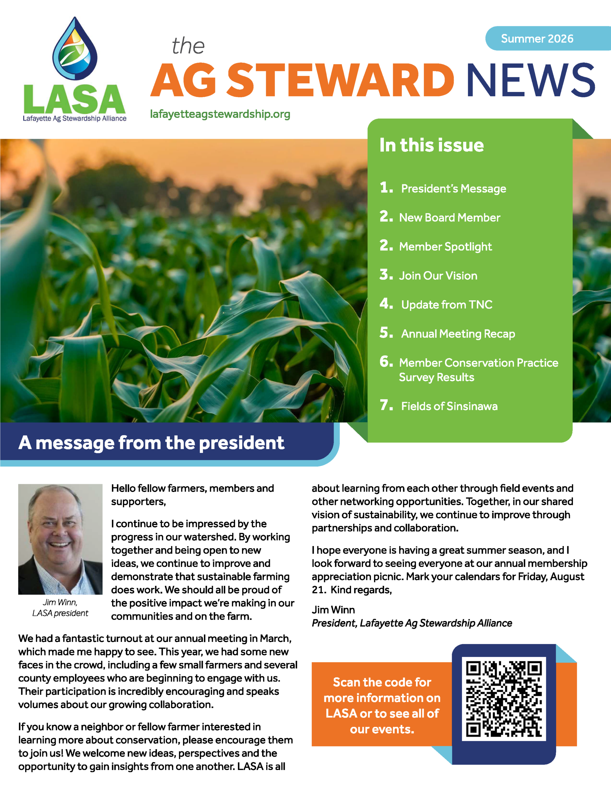 LASA Newsletter Page One